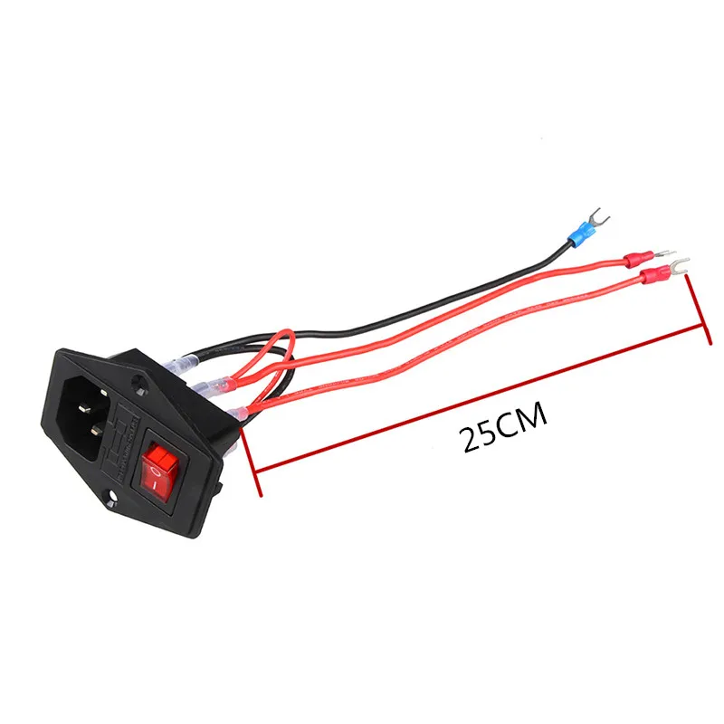 Power Rocker Switch IEC 3 Pin 320 C14 Inlet Power Sockets Switch Connector Plug 10A 250V AC 3D Printer Power Switch