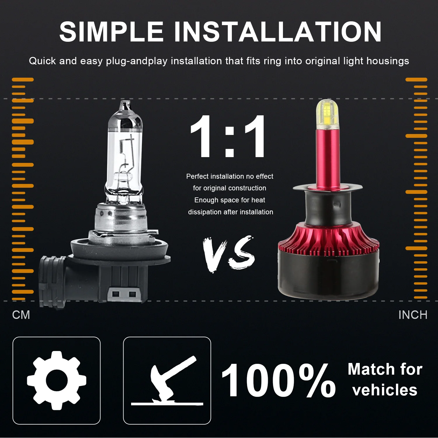Комплект автомобильных светодиодных фар H1/H4/H7/H11/H8/H9/9005/9006 HB4 6500K 60W 18000LM яркий головной светильник лампы Белый G7 автомобильный светильник источник