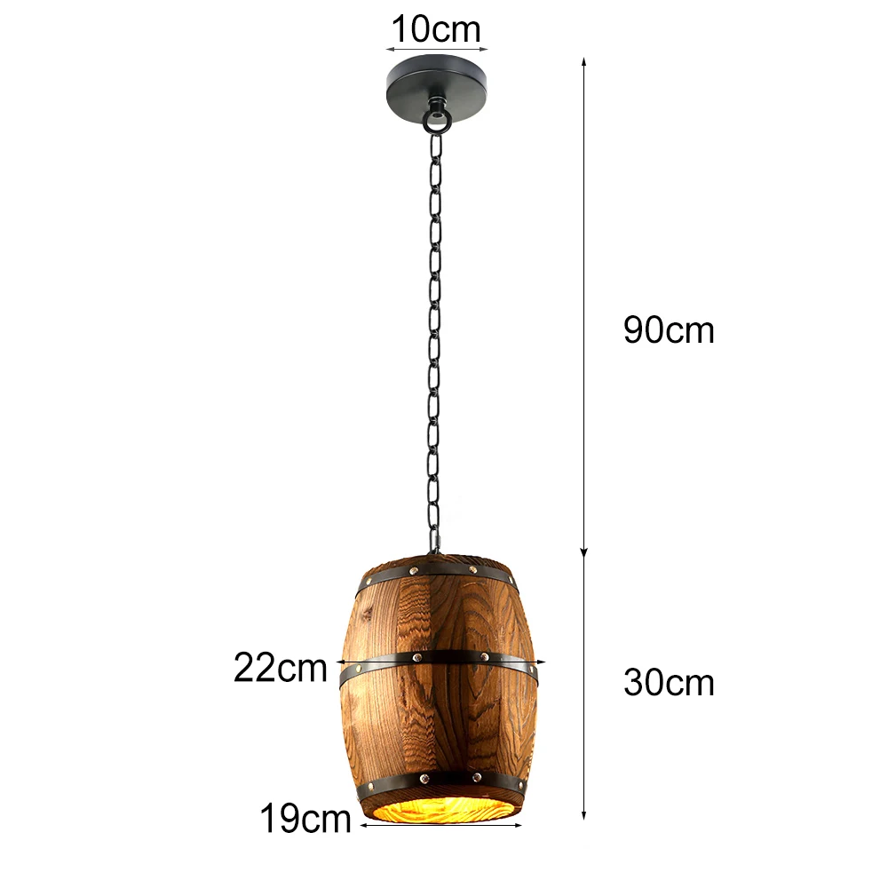 Деревянный винный баррель подвесной светильник подвесное освещение подходит для бара кафе потолочные ресторанные баррель лампы выставочный дисплей