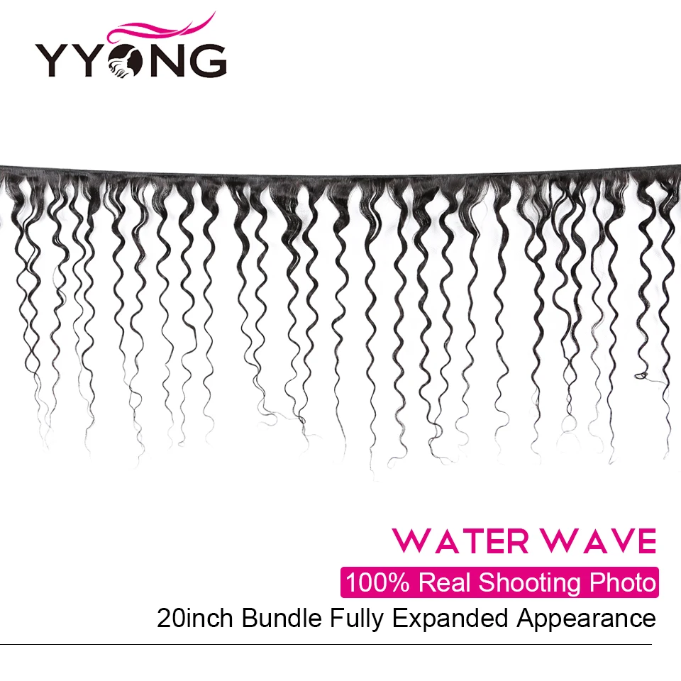  Yyong Hair 5x5 Closure With Bundles Brazilian Water Wave Bundles With Closure Remy 3/4 Bundles Huma