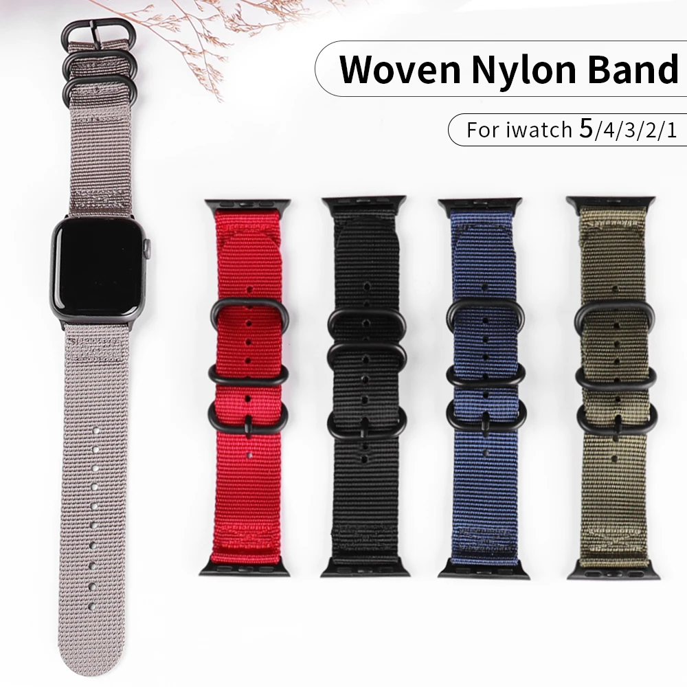 Ремешок нейлоновый для Apple watch 5 Band 44 мм 40 браслет iwatch Series 4 3 2 1 42 38 мм|Ремешки часов| |