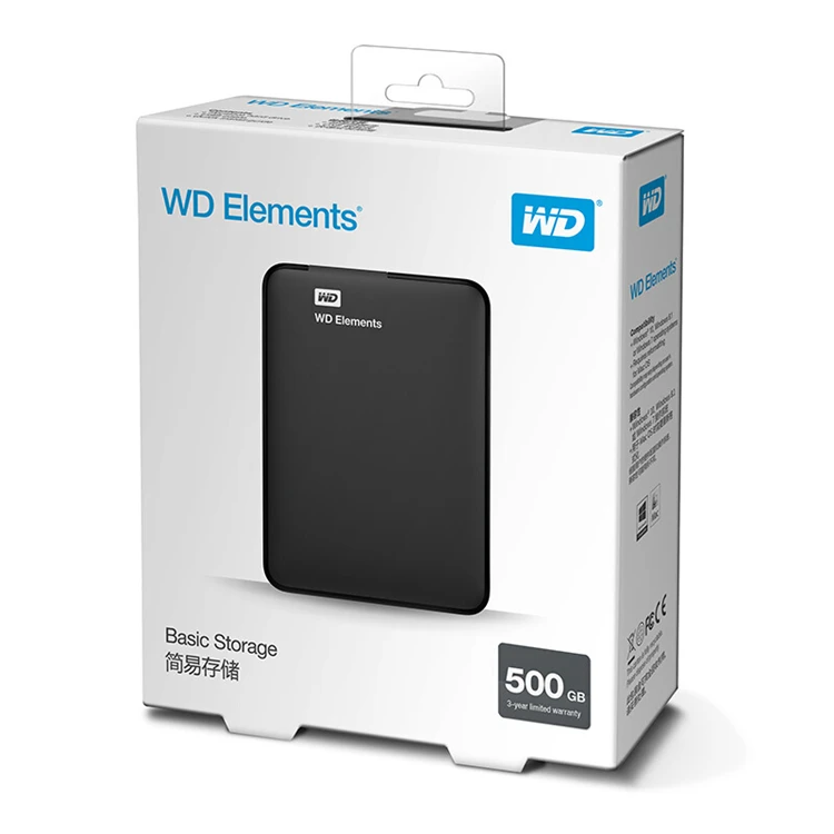 WD Elements портативный внешний жесткий диск HD 500G 1 ТБ Externo Disque SATA USB 3,0 устройство хранения для ПК компьютера ноутбука PS4