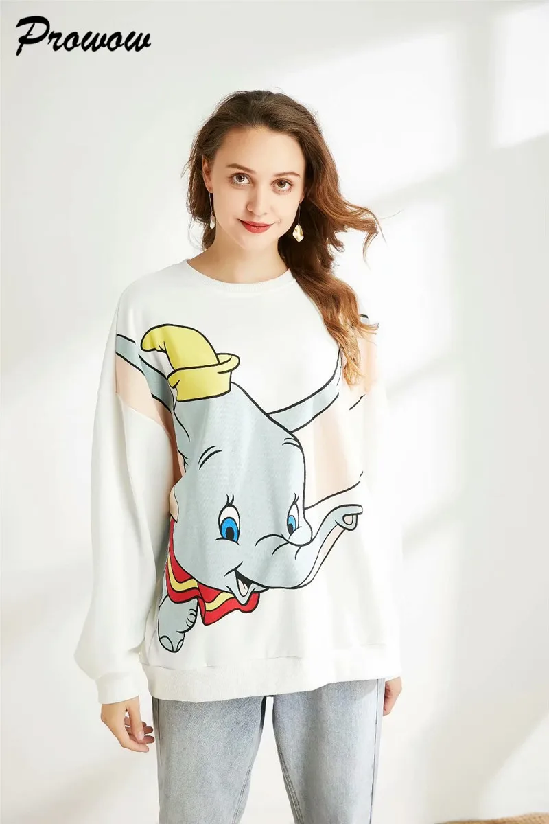 Womens sweatshirts Hoodies Black Pink harajuku cartoon Print Women Hoodies Long Sleeve O Neck Ladies Sweatshirt Casual Pullover