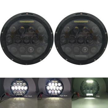 

7" LED Headlight 75W Round LED Headlamp with Daytime Running Light DRL Hi/Lo Beam For lada niva 4x4 suzuki samurai Hummer H1 H2