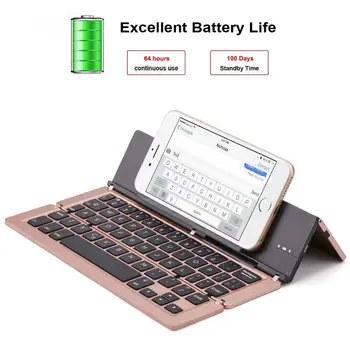 

ALLOYSEED Triple Folding Bluetooth Keyboard BT Wireless Foldable Touchpad Keypad for IOS/Android/Windows ipad Tablet