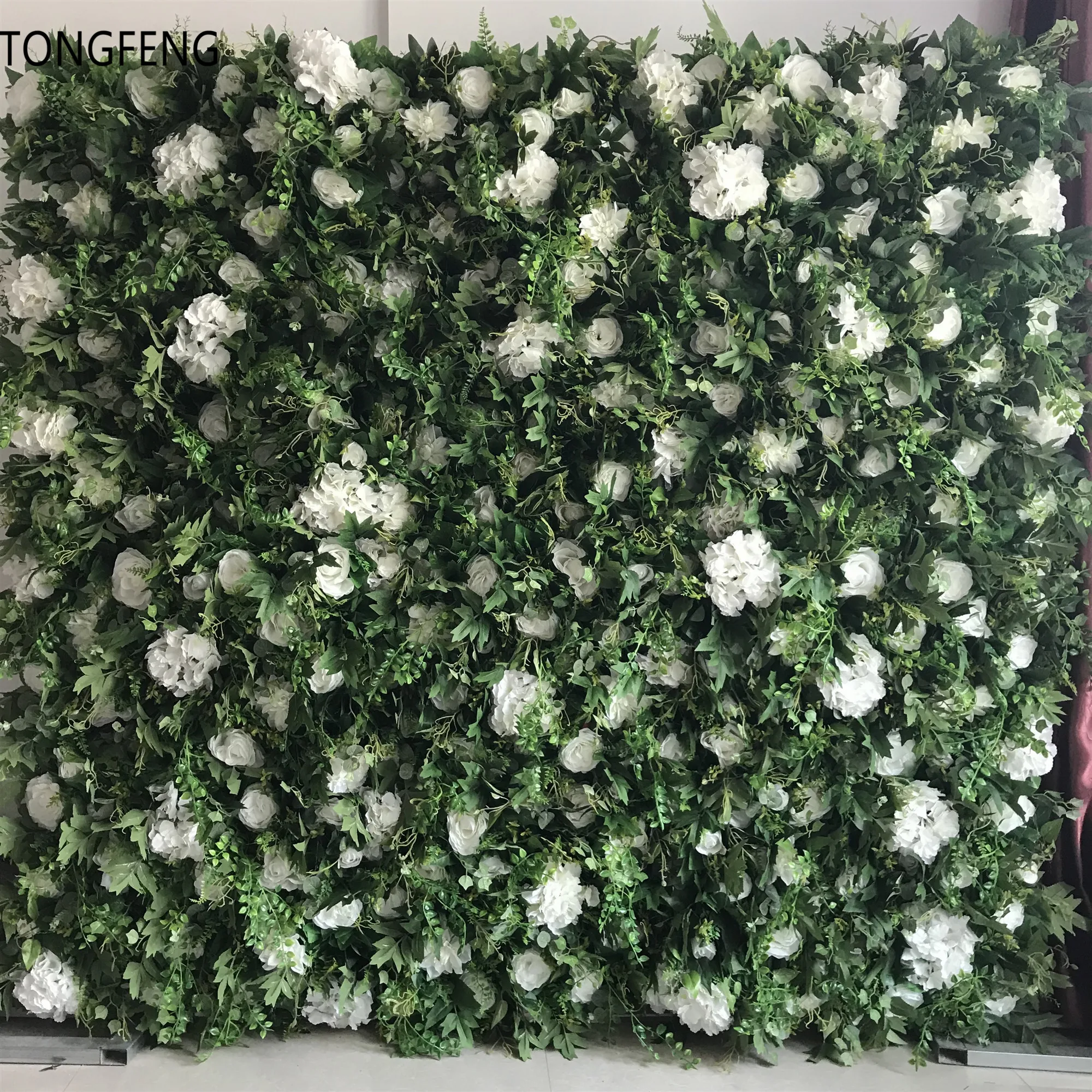 

TONGFENG 10pcs/lot Tropical plant 3D wall Flower runner wedding Artificial green plants wedding backdrop decoration