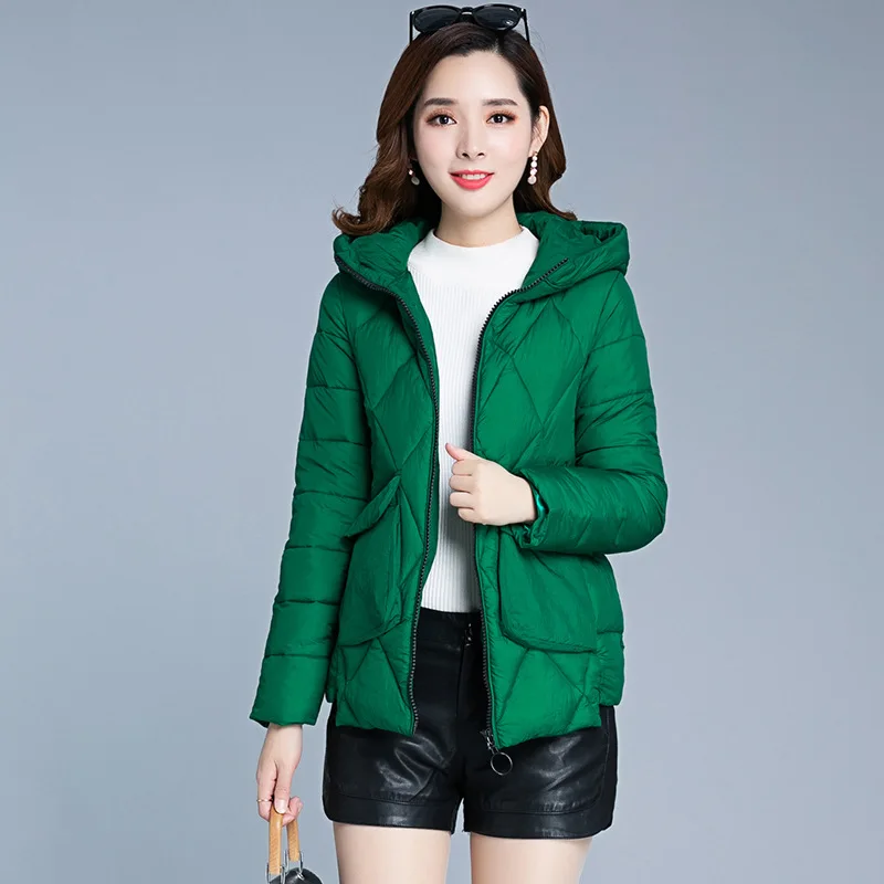 

2019 Winter New Style Elegant Versatile Slim Fit Slimming Short Hooded Cotton Overcoat Women's down Jacket Cotton-padded Clothes