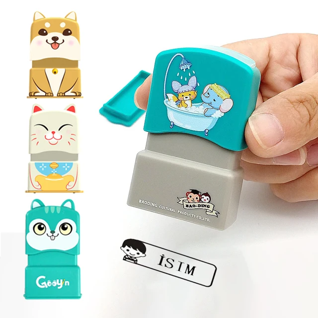SMGSLIB Customized Name Stamp Waterproof Toy Baby Student Clothes Chapter Wash not Faded Children's Seal Customized Stamp Gifts 1
