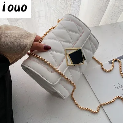 

iouo shoulder bags for women ladies handbag 2020 new Korean version of foreign fashion diamond chain crossbody bag square