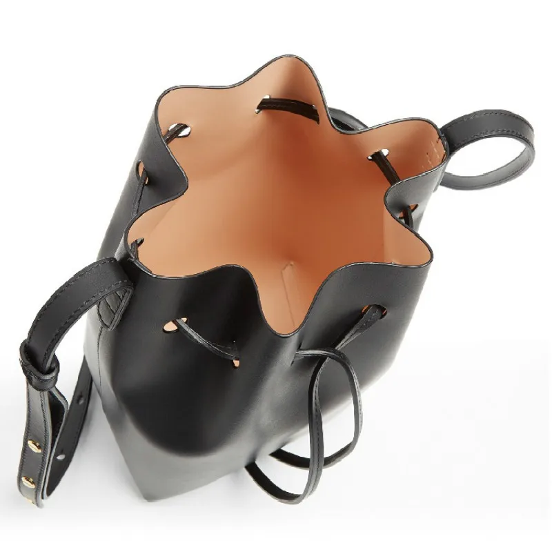 Кожаная сумка в европейском и американском стиле, сумка-мешок, мини сумка на одно плечо, косая полоса, женская сумка, сумка с узлом-бабочкой