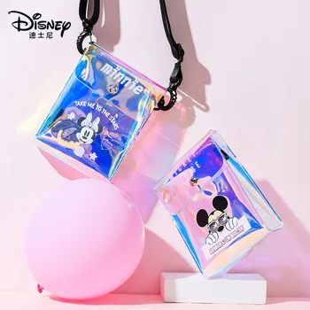 

Disney Fashion Mommy Bag Genuine Mickey Minnie Cartoon Colorful Messenger Bag Transparent Shoulder Bag Pvc Fashion Female Bag
