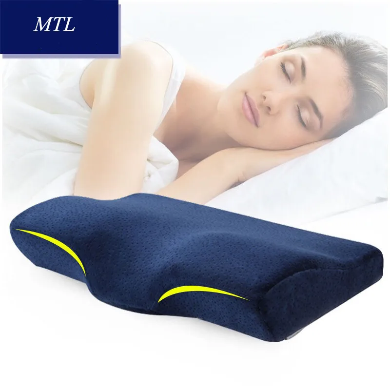 

MTL velvet Orthopedic Neck Pillow Health Care Slow Rebound Memory Foam Pillow Cervical Pain Release Sleeping Pillows Bedding