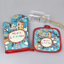 Рождественский шаблон выпечки перчатки и прихватка Набор для кухни микроволновая печь MDJ998