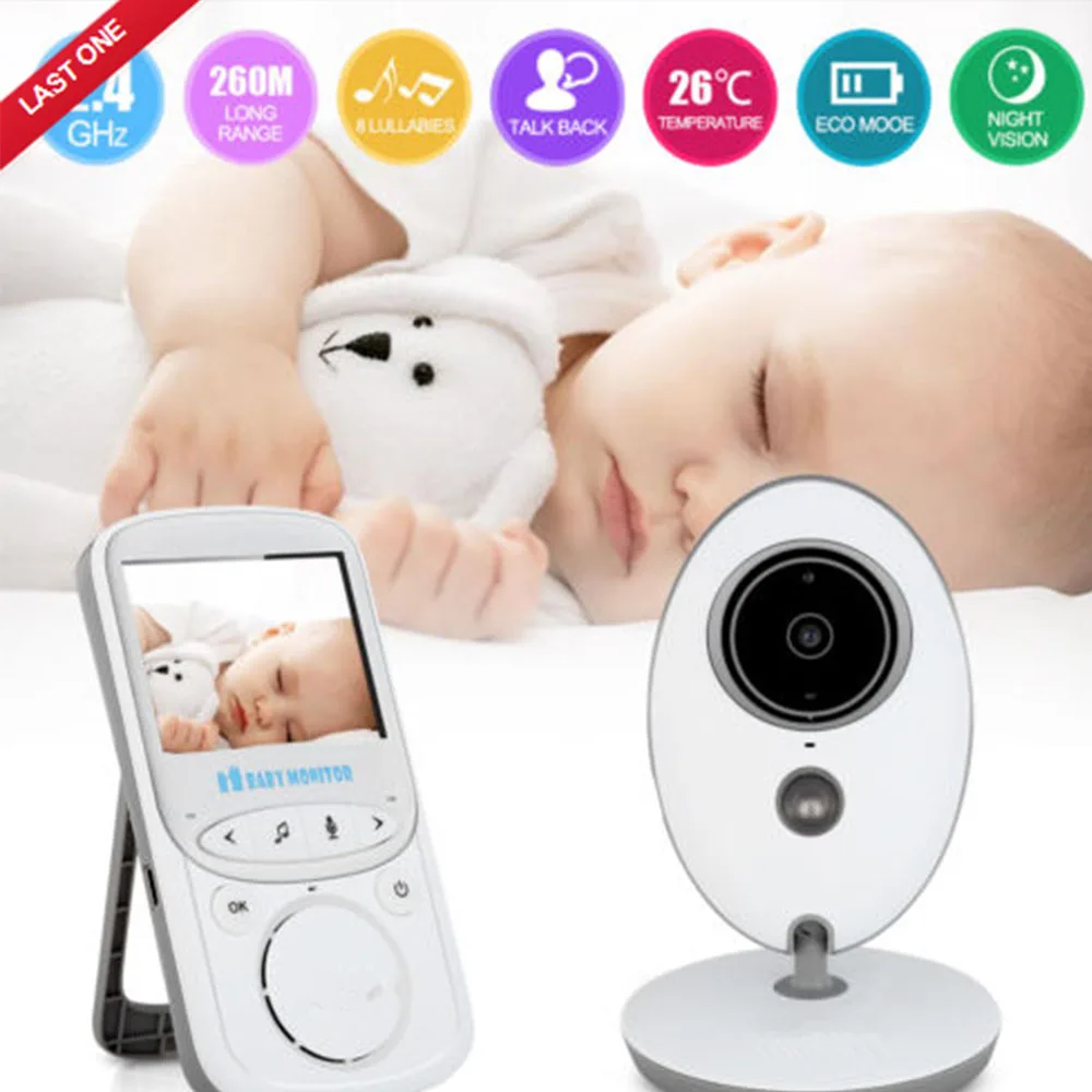 2.4 inch Wireless Video Baby Monitor Color Camera intercom Night Vision Temperature Monitoring babysitter nanny | Безопасность и