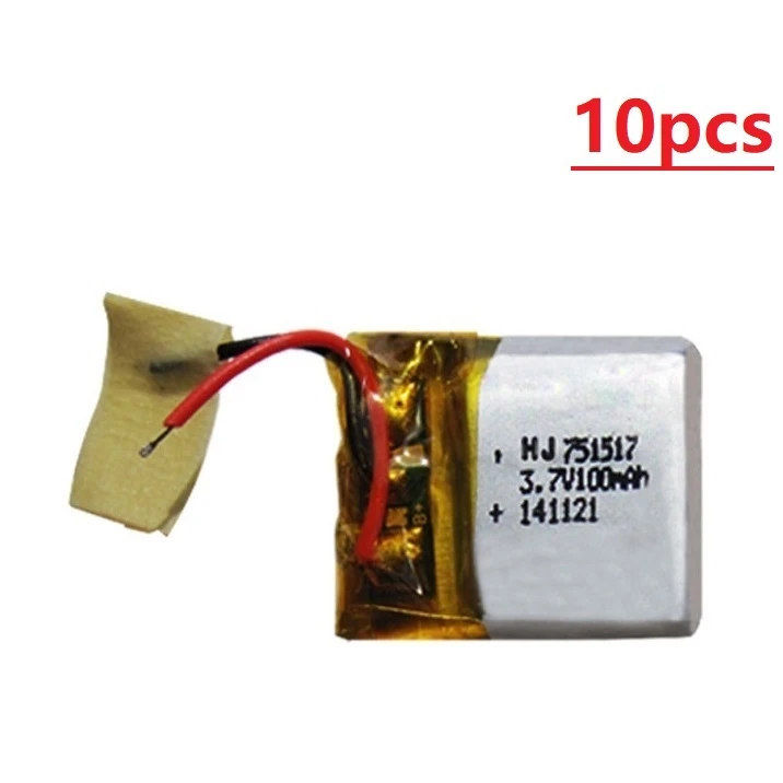 3,7 v 100mah Li-po Батарея для Cx10 CX-10 CX-12 JJ810 820 828 V646 2,4g Квадрокоптер с дистанционным управлением запасные Запчасти 10 шт./лот 3,7 v Батарея 751517 - Цвет: 10Pcs