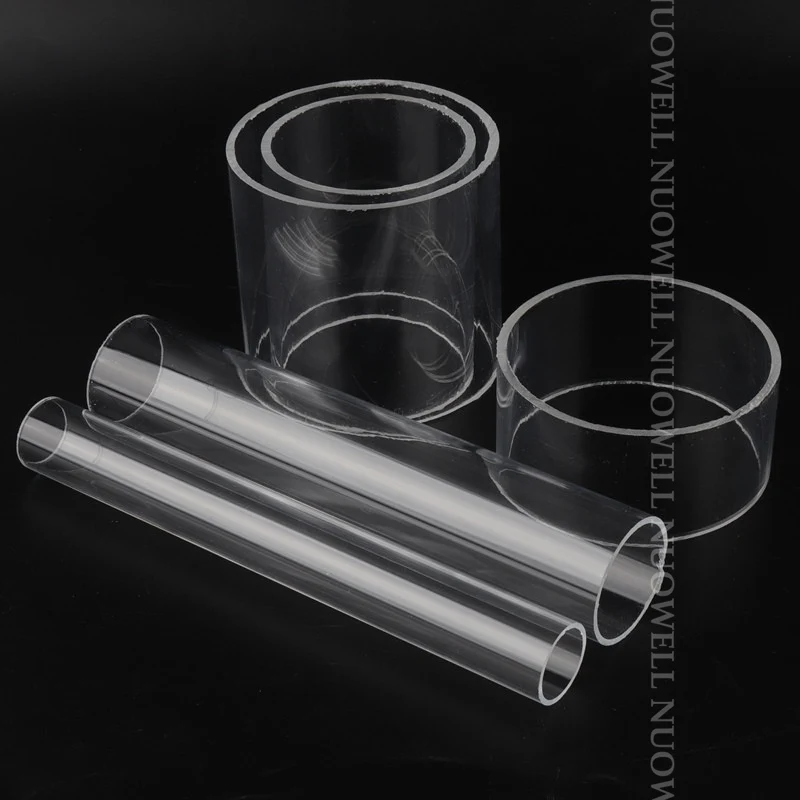 1Pc 49~50cm Long O.D 16~110mm Transparent Acrylic Pipe PMMA Organic Glass Tube Aquarium Accessoires Pipe Fittings Acrylic Tube