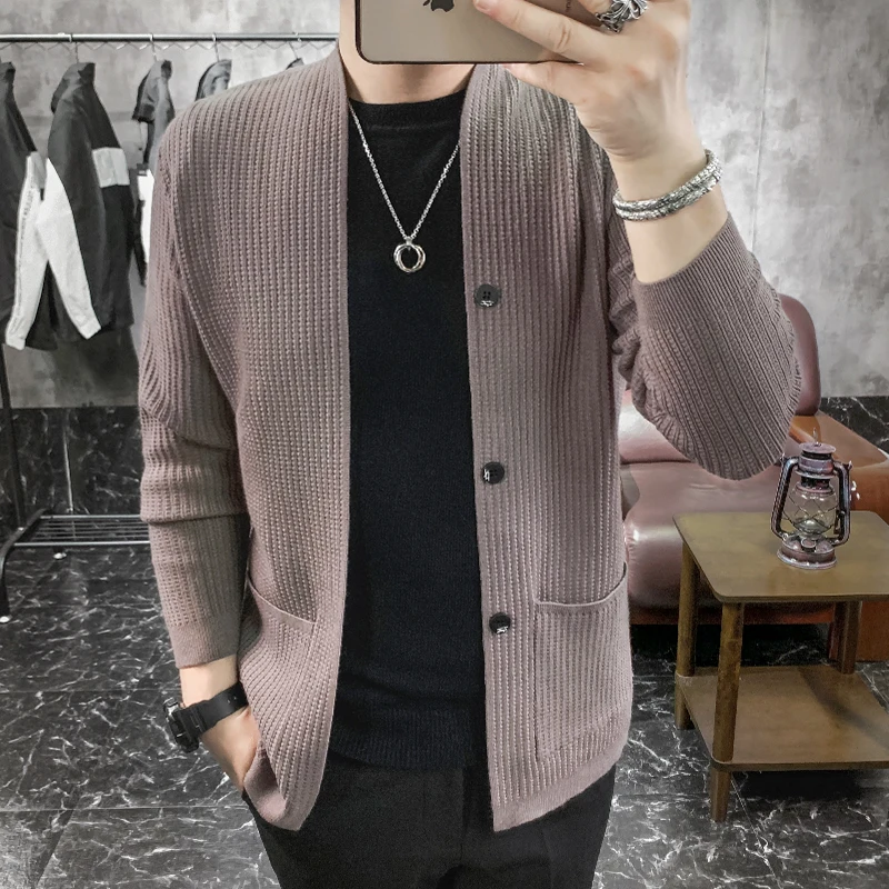 Cardigan Men Sweater Clothing New Autumn 2021 Fashion Knitwear Button
