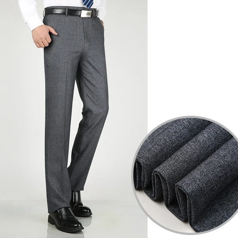 Men suit pants formal office pants cotton plus size 8XL 9XL 10XL autumn winter business suit pants high waist Straight trousers