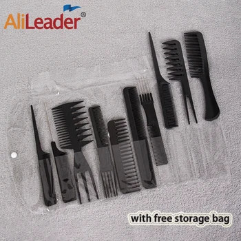 

Alileader 10Pcs/Set Anti-Static Hairdressing Combs Tangled Straight Hair Brushes Pro Salon Styling Tool With Free Storage Bag