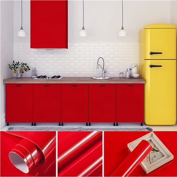 PVC Self Adhesive Wallpaper Furniture Film Wall Stickers For Kitchen Cabinet Door PVC Self Adhesive Desktop Waterproof Wallpaper 1