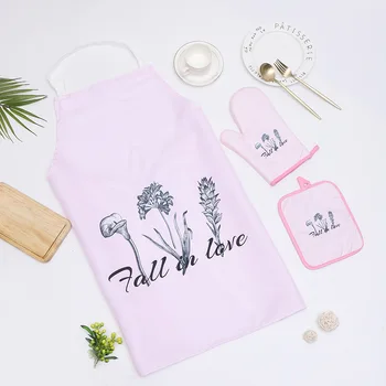 

3pcs/set Kitchen Baking Gloves Microwave Gloves Apron Anti-scald Gloves Oil And Dirt Resistant Apron