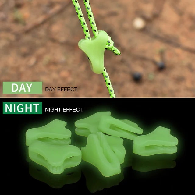 10/20pcs Plastic Outdoor Camping Fluorescent Luminous Awning Tent Rope Buckle Canopy Anti-slip Triangle Tightening Hook Buckles 1