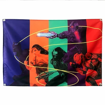 

Justice League Classic Movie Poster Flag Banner Tapestry For Living Room Bedroom Decor Bedspread Wall Hanging Tapestry Fabrics