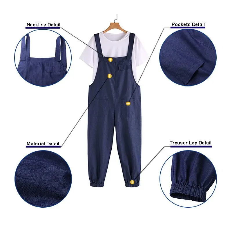 ZANZEA 2020 Women's Denim Blue Jumpsuits Vintage Sleeveless Suspender Overalls Casual Playsuits Female Rompers Solid Harem Pants