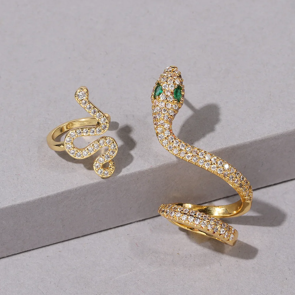 1 pcs Fashion Elegant Zircon Long Snake Clip Earrings for Women Girl Punk Crystal Wrap Ear Cuff Earring Jewelry Brincos