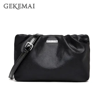 

Solid Color Pleated Chain Handbag for Women Patent Leather Shoulder Bag Designer Luxury Crossbody Bag Female Bolsa Fashion Purse