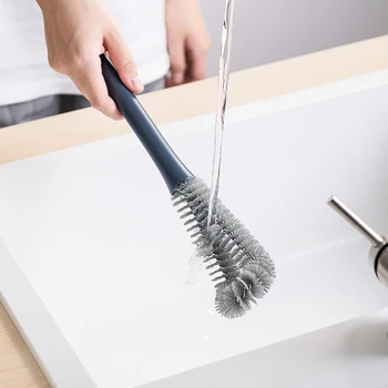 

1pcs Cup-Brush Cleaning-Supplies Milk-bottle long-handle household nylon for pot bowl-bar-cup 33*6*5cm 1*Cleaning Brush