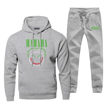 

Joker Funny Black Men's Sets Casaul Fashion HAHAHA Complete Man Tracksuit Winter Streetwear Dark Night Hipster Sportsman Wear