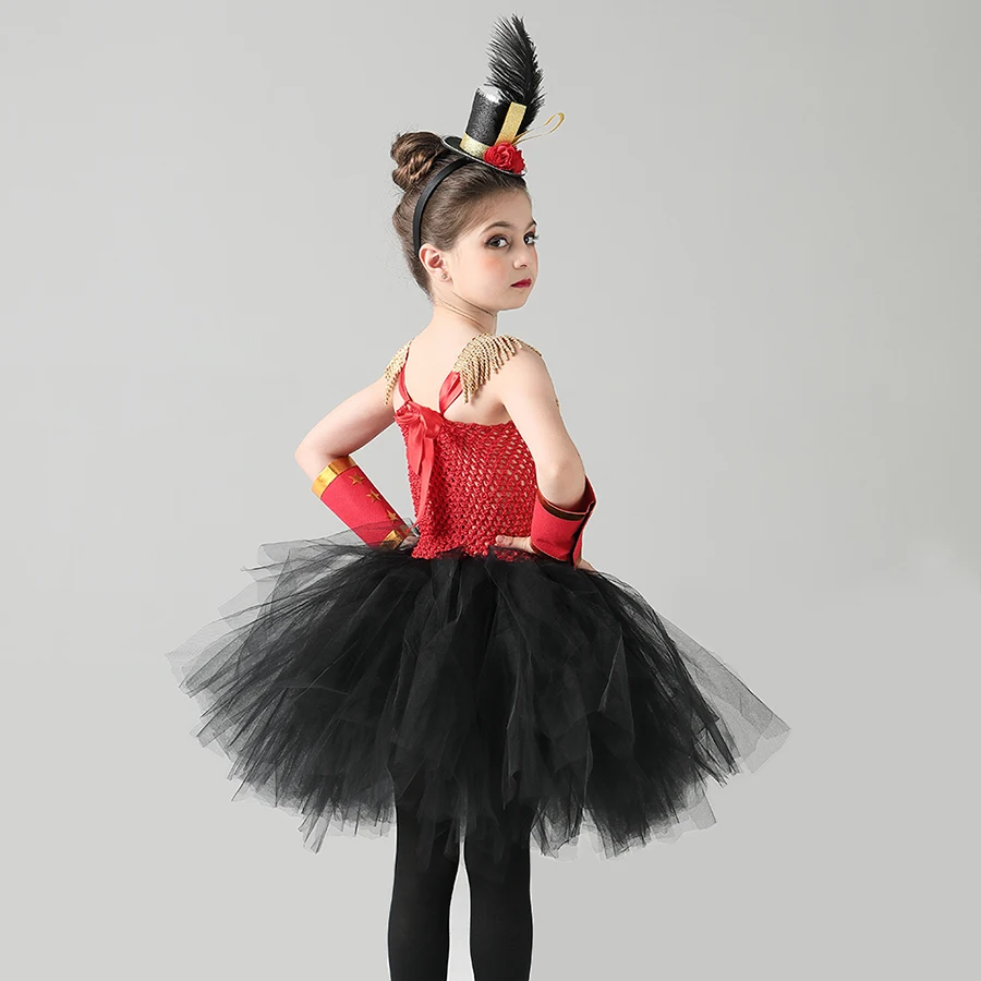 Nutcracker inspired Tutu Dress in Red Black & Gold Girls Nutcracker Halloween Birthday Party Fancy Costume Ringmaster Dresses (5)