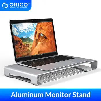 

ORICO Aluminum Laptop Monitor Bracket Universal Aluminium Steady Monitor Laptop/PC Stand, with Keyboard Storage (KCS1-SV)