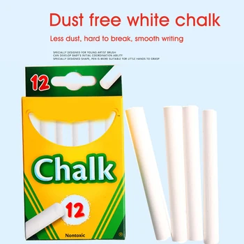 

12pcs Art Drawing Craft Pub Kids Gift Playground Dust Free Non Toxic Teacher School Office Blackboard Stationary Chalk Sticks