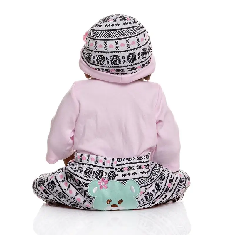 57 см Reborn Baby Doll Игрушки для девочек Кудри волосы силиконовые виниловые тело Принцесса Сладкая африканская девочка живой ребенок подарок на день рождения