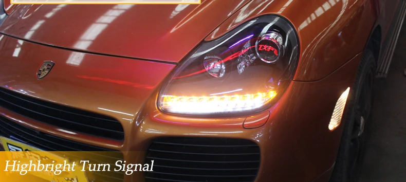 DY_L автомобильный Стайлинг светодиодный головной фонарь для Porsche Cayenne фары для Cayenne светодиодные ангельские глазки DRL H7 HID Биксеноновые линзы ближнего света