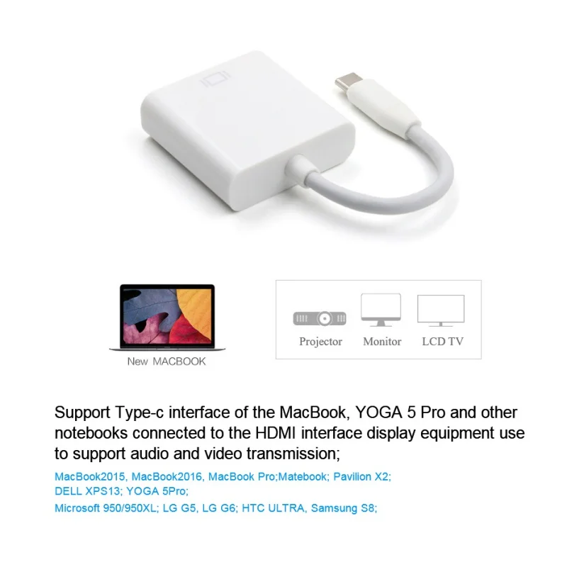 Универсальный преобразователь типа C к HDMI USB C к HDMI Женский адаптер Поддержка 4K* 2K для Macbook Google Chromebook type-c HDMI адаптеры