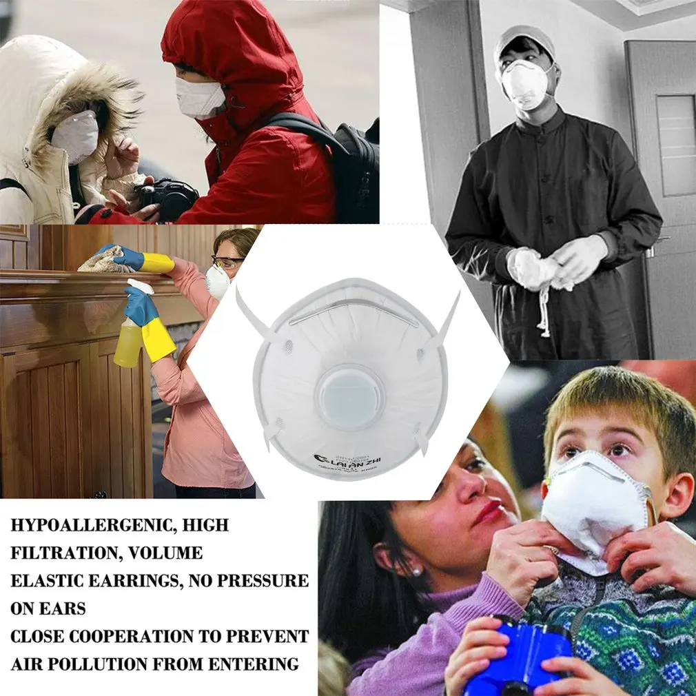 

Dust-Proof Anti-Fog FFP2 Mask With Valve Dust Mask Anti Pm2.5 Anti germs Masks For men and women