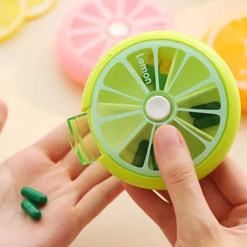 

Rotating Medicine Box Portable One Week Fruit Medicine Box Creative Portable Medicine Storage Box Mini Sealed Household Use
