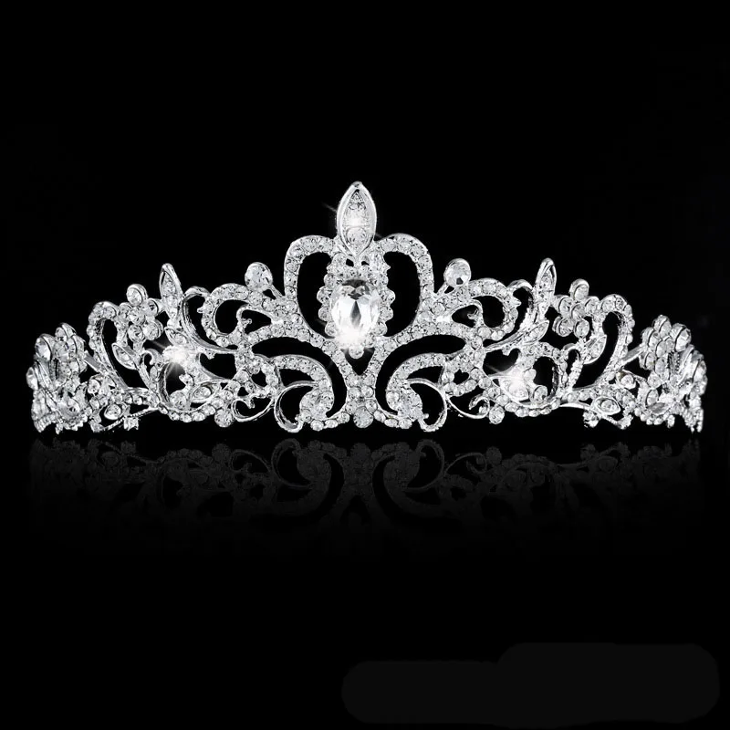 TREAZY, роскошный свадебный ювелирный набор невесты, сверкающий кристалл, ожерелье, серьги, тиара, корона, набор, женские свадебные аксессуары - Окраска металла: Tiara