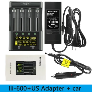 

LiitoKala Lii-600 Battery Charger For Li-ion 3.7V and NiMH 1.2V battery Suitable for 18650 26650 21700 26700 AA AAA12V5A adapter