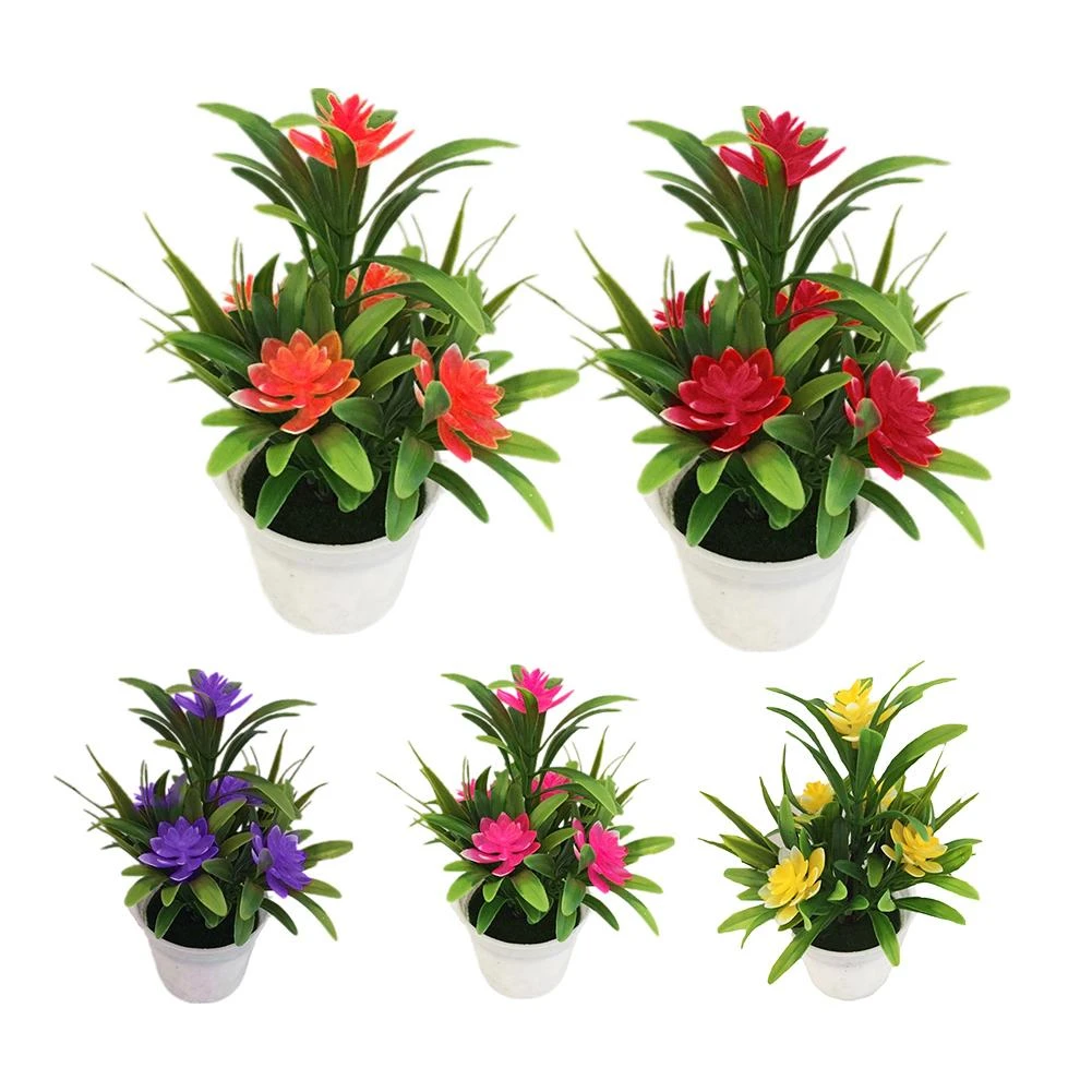Mini plante artificielle en pot, fleur, Lotus, bonsaï, décoration de Table,  jardin, maison | AliExpress