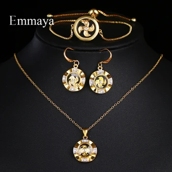 

Emmaya Ingenious Design Fan-shape Jewellry Sets For Female In Bridal Party Eye-catching Necklace Earring Bracelet Fashion Trend