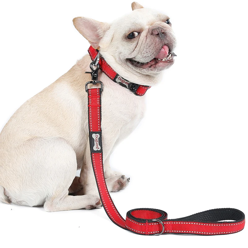 

Reflective Nylon Dog Leads Soft Padded Handle Pet Walking Rope with Strong Metal Buckle Outdoor Jogging Leashes Pet Accessories