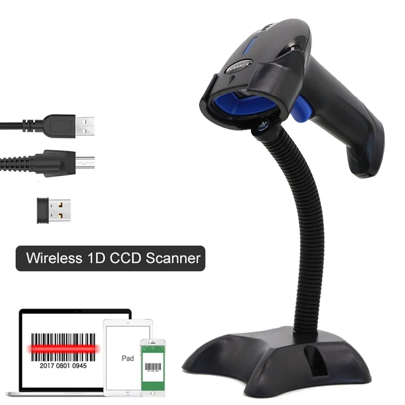 Hot Selling 1Pc New Handheld Wired 1D CCD Barcode Scanner POS 2D Bar Code Scanning Red Light Reader With USB Cable