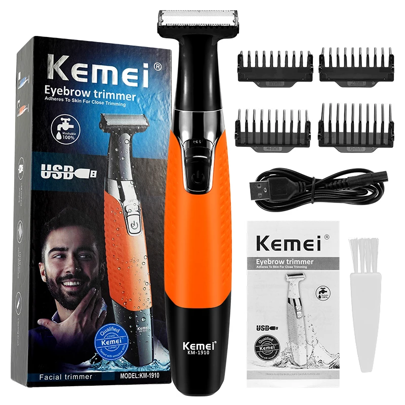 aparador de barba elétrica aparador de pêlos usb recarregável barbeador para homem profissional mulher depilador uma lâmina barba clipper navalha