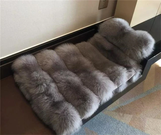 New Luxury Faux Fox Fur Vest Women Waistcoat Long Slim Fake Fur Coats High Quality Fur Gilet Warm Fur Coats Women DF609