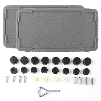 

Car Modification Rust-proof Silicone License Plate Frame Rattle-proof Weatherproof with Stainless Steel Screw High-grade