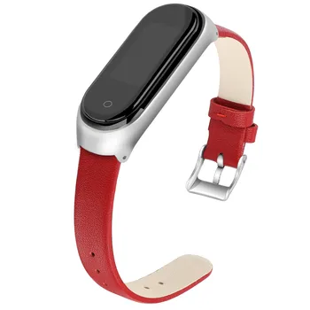 

Ouhaobin leather quality watch band strap For Xiaomi Mi Band 4 Replacement wristband+Metal Case Accessories
